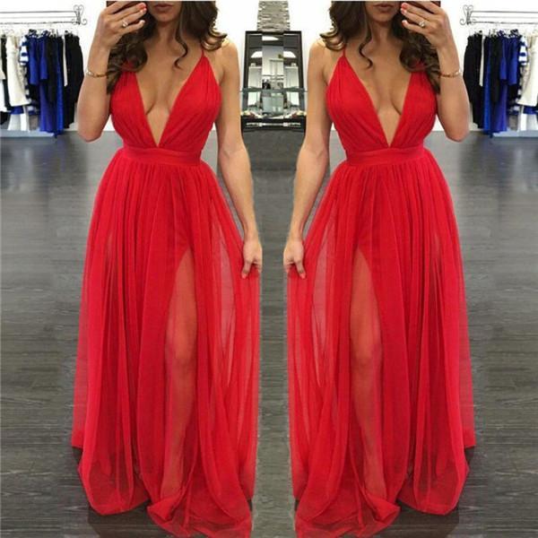 Sexy Women Summer Chiffon Sleeveless Boho Long Maxi Evening Party Beac